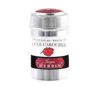 Herbin 20122T - Une boite de 6 cartouches d'encre pour stylo-plumes et stylos roller (produit sans emballage - objectif zéro déchet), Rouge caroubier