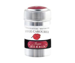 Herbin 20122T - Une boite de 6 cartouches d'encre pour stylo-plumes et stylos roller (produit sans emballage - objectif zéro déchet), Rouge caroubier