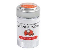 Herbin 20157T - Une boite de 6 cartouches d'encre pour stylo-plumes et stylos roller (produit sans emballage - objectif zéro déchet), Orange indien