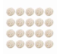HERCHR 20 Pcs Boules De Rotin, 1,2 Pouces Boules Décoratives Boules en Osier Vase Remplisseurs pour La Décoration Intérieure De Mariage Fête d'anniversaire Décorations De Noël(Blanc)