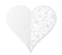 HERCHR 50 x Nombre de Table, Forme Coeur Nom Carte, Carte Porte Lieu Table Nom Marque Place de Cartes en Forme de Coeur pour Mariage Douche Bébé Saint-Communion Fête d'anniversaire