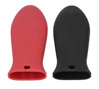 HERCHR 6 pièces Supports de Pot en Silicone, poignée de poêle en Fonte Couvre Les Supports de poignée Chaude Anti-brûlure pour poêles à Frire, Grils, Skillets