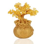 HERCHR Arbre d'argent d'or, Arbre Feng Shui Citrine Arbre d'argent résine Chanceux Arbre bonsaï Statue Bureau décoration de la Maison pour la Richesse Bonne Chance