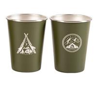 HERCHR Lot de 4 verres à whisky, tasse isotherme en acier inoxydable empilable Verres à chope à bière Petite tasse en métal Double paroi Isolation sous vide Gobelets Verres à boire pour(Vert)