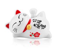 HERCHR Lucky Fortune Cat, Maneki Neko, Maneki Neko Japonais, Chat Japonais Qui Bouge Le Bras,Manekis Nekos Solar alimenté avec Bras Mobile Décoration Ondulant Home Display Car Decor