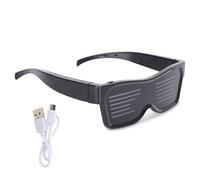 HERCHR Lunettes Bluetooth LED, Lunettes de fête LED pour homme et femme,affichage de contrôle de l'application Messages clignotants Lunettes intelligentes pour les festivals de DJ Party Club Noël