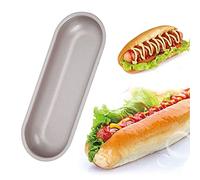 HERCHR Moule à baguette, Mini Moule à pain anti-adhésif Plaque à baguettes pour faire de petits pains briochés, hot-dog, 19 x 7 x 2,5cm