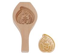 HERCHR Moules à Gâteau de Lune en Bois, Moule à Lune Gâteau Mooncake Moule de Presse en Forme de Fleur de Gâteau de Lune Chinois pour Bricolage Cuisson Biscuits Tarte à Citrouille au Chocolat(Peach)