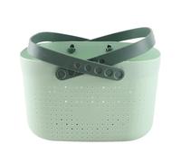 HERCHR Panier de douche portable, panier de douche fourre-tout avec trous de ventilation, bac de rangement en plastique de grande capacité pour salle de bain et cuisine (Vert)