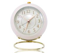 HERCHR Petite Horloge De Table, Réveil De Chevet Classique Silencieux sans Tic-tac Réveil De Table à Piles Horloge De Bureau pour Décor De Chambre à Coucher(Blanc)