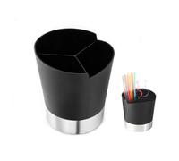 HERCHR Porte-ustensiles,Pot Ustensiles Cuisine, distributeur de pailles organiseur de couverts avec base en acier inoxydable pour bar et café, comptoir de cuisine, 12x16.2cm