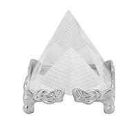 HERCHR Prisme de la Pyramide, décor de Cristaux de Feng Shui, Cristal de Pyramide de méditation, Pyramide d'énergie en Cristal de Pyramide de prospérité de Bonne Chance, avec Support
