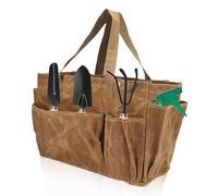 HERCHR Sac Fourre-Tout de Jardinage, Sac de Rangement à Pots Toile à Outils Jardin Imperméable Grande Capacité avec Poches pour Outils de Jardinage, Casserole de Camping (Kaki)