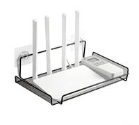 HERCHR Support Mural pour routeur, Support pour boîtier TV sans perçage | Support de support de décodeur TV en acier au carbone, 30x17x2,8cm/11,8x6,7x1,1pouces, adapté au projecteur, boîtier de câble