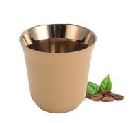 HERCHR Tasses à expresso en acier inoxydable, réutilisables, empilables, finition miroir, gobelets isolés à double paroi, lavables au lave-vaisselle, pour les fêtes, le camping en plein (160 ml)