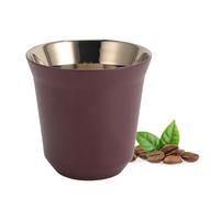 HERCHR Tasses à expresso en acier inoxydable, réutilisables, empilables, finition miroir, gobelets isolés à double paroi, lavables au lave-vaisselle, pour les fêtes, le camping en plein (80 ml)