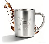 HERCHR Tasses en acier inoxydable, pichet à cocktail de 220 ml, bouche d'aigle, verre à mélanger, barman, shaker à double paroi, tasse avec poignée pour la maison, le bar, le restaurant