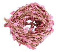 HERCHR Vigne Artificielle, Corde de Chanvre Naturel, Faux Feuillage, Vigne de Ficelle de Jute, Guirlande de rotin Rustique, pour Jardin de Mariage Deco-10m/32.8ft(Rose)