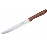 Herder Couteau universel "Rückenspitz" grand en acier inoxydable bleu-éclaté manche en bois de cerisier