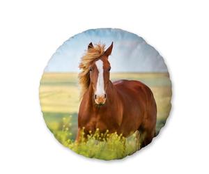Herding Coussin contour Cheval, env. 50 cm de diamètre, polyester, coussin moulé, rond