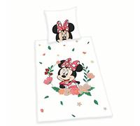 Herding Disney's Parure de Lit, Minnie Mouse, Taie d'oreiller 80 x 80 cm, Housse de Couette 135 x 200 cm, avec Fermeture à Boutons, 100% Coton/flanelle, Multicolore