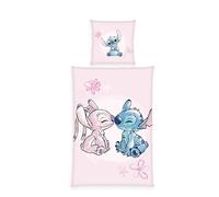 Herding Disney's Stitch Ensemble de literie, Motif réversible, taie d'oreiller 70 x 90 cm, Housse de Couette 140 x 200 cm, avec Fermeture éclair, 100% Coton/renforcé