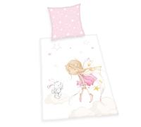 Herding Ensemble de literie en Flanelle Young Collection, Little Fairy, taie d'oreiller 70 x 90 cm, Housse de Couette 140 x 200 cm, avec Patte de Boutonnage, 100% Coton/Flanelle
