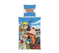 Herding Naruto Shippuden Parure de lit, 80 x 80 cm + 135 x 200 cm, Fermeture éclair, 100% Coton/Percale, Multicolore