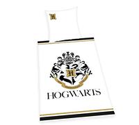 Herding Parure de Lit Harry Potter, Avec Impression Dorée, Motif Réversible, Housse de Couette 140 x 200 cm, Taie d'Oreiller 70 x 90 cm, Coton/Renforcé
