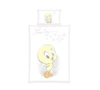 Herding Parure de Lit Looney Tunes, Taie d'Oreiller 40 x 60 cm avec motif réversible, Housse de couette 100 x 135 cm, avec boutons, 100% coton
