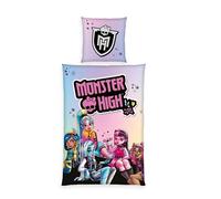 Herding Parure de Lit Monster High, Taie d'oreiller 80 x 80 cm avec fermeture éclair et motif réversible, Housse de couette 135 x 200 cm, avec fermeture éclair, 100% coton/renforcé