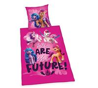 Herding Parure de Lit My Little Pony, Réversible, Taie d'Oreiller 80 x 80 cm, Housse de Couette 135 x 200 cm, Avec Fermeture Éclair Facile, 100% Coton/Renforcé, Rose