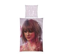 Herding Parure de Lit Swiftie Collection by Sid Maurer, Taie d’Oreiller env. 80 x 80 cm, Housse de Couette env. 135 x 200 cm, Avec Fermeture Éclair et Motif Réversible, 100% Coton/Renforcé