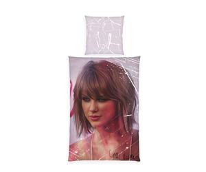 Herding Parure de Lit Swiftie Collection by Sid Maurer, Taie d’Oreiller env. 80 x 80 cm, Housse de Couette env. 135 x 200 cm, Avec Fermeture Éclair et Motif Réversible, 100% Coton/Renforcé