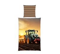 Herding Parure de Lit Tracteur, Young Collection, Taie d'Oreiller env. 70 x 90 cm, Housse de Couette env. 140 x 200 cm, taille autrichienne, Avec Fermeture éclair de qualité, 100% Coton/renforcé