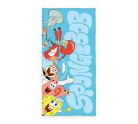 Herding Serviette de Bain Bob l'Éponge, 75 x 150 cm, Petite Serviette Douce pour Enfants pour le Bain et la Plage, 100 % Coton