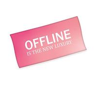 Herding Serviette de Bain en Velours, avec Inscription « Offline is The New Luxury », Coton, 75 x 150 cm, Multicolore