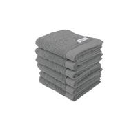 Herding Tom Tailor Essuie-Mains, Lot de 6, 30 x 50 cm, 100% Coton/éponge, avec Attache et étiquette avec Logo, Color Bath Towel Gris (Moody Grey)