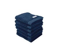 Herding Tom Tailor Essuie-Mains, Lot de 6, 30 x 50 cm, 100% Coton/éponge, avec Attache et étiquette avec Logo, Color Bath Towel Bleu (Dark Navy)