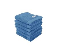 Herding Tom Tailor Essuie-Mains, Lot de 6, 30 x 50 cm, 100% Coton/éponge, avec Attache et étiquette avec Logo, Color Bath Towel Bleu (Cool Blue)