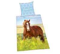 Herding Young Collection Bettwäsche-Set, Pferd Wendemotiv, Bettbezug 140 x 200 cm, Kopfkissenbezug 70 x 90 cm, Baumwolle/Renforcé