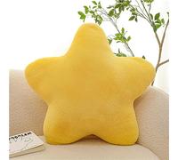 Herfair Coussin décoratif en forme d'étoile pour enfant - Doux et moelleux - En peluche - Pour chambre d'enfant et chambre à coucher - Jaune - 30 cm