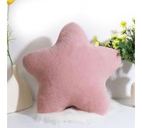 Herfair Coussin décoratif en forme d'étoile pour enfant - Doux et moelleux - En peluche - Pour chambre d'enfant et chambre à coucher - Rose clair - 30 cm
