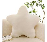 Herfair Coussin douillet en forme d'étoile pour enfant, doux et moelleux, décoratif, en forme d'étoile, de canapé, en peluche, pour chambre d'enfant, chambre à coucher, blanc, 30 cm