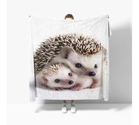 HéRisson Animal Mignon Plaid Couverture Polaire Flanelle Jeté de Canapé 180x200 cm, Blanc Couverture Plaid Doux en Peluche pour 2 Personnes Lit, Canapé, Camping