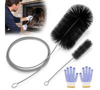 Herisson de Ramonage ø 170 mm/40 mm, Afenau 2 pièces Kit Ramonage Cheminée, Acier Inoxydable Kit de Ramonage Flexible, Brosses pour Tuyau de Poêle, Brosses Métalliques (200 + 30 cm)