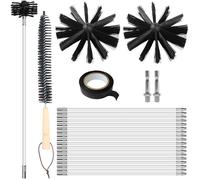 hérisson ramonage 24 pièces de netage de conduits daération avec 8 tiges de 4 cm 2 têtes de Black 200 mm - 24 HERISSON DE RAMONAGE