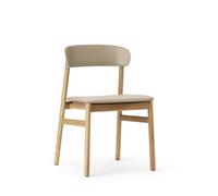 Herit Chaise de Table à Manger Cuir Rembourré Chêne/Sable