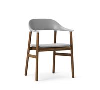 Herit Chaise de Table à Manger M. Accoudoir Rembourré Chêne Fumé/Gris