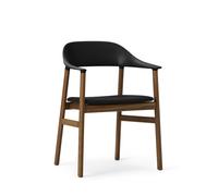 Herit Chaise de Table à Manger M. Accoudoirs Rembourré Chêne Fumé/Noir